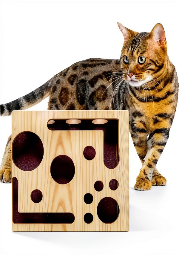 Cat Scratch Puzzle Enrichment Box Migtory Wooden Nail File Stress Free-2