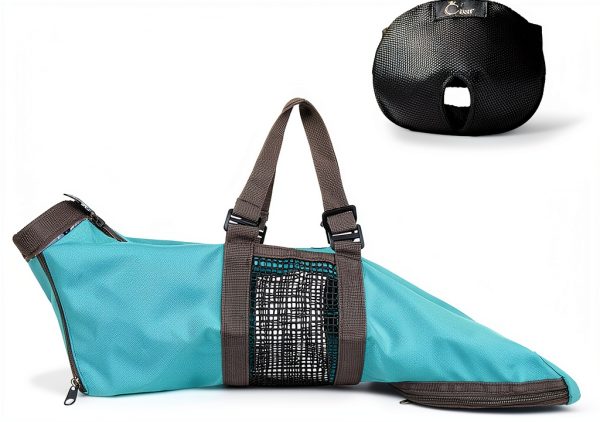 Cinf Cat Nail Clipping Grooming Restraint Bag with Free Muzzle Blue-6