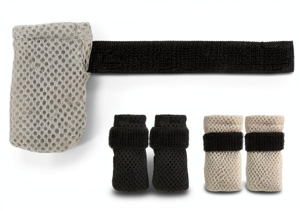 Cat Claw Covers braxan Adjustable Mesh Shoes Booties 8 Pcs Grey Black-1